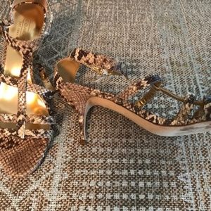 Coach kitten heel snake sandals